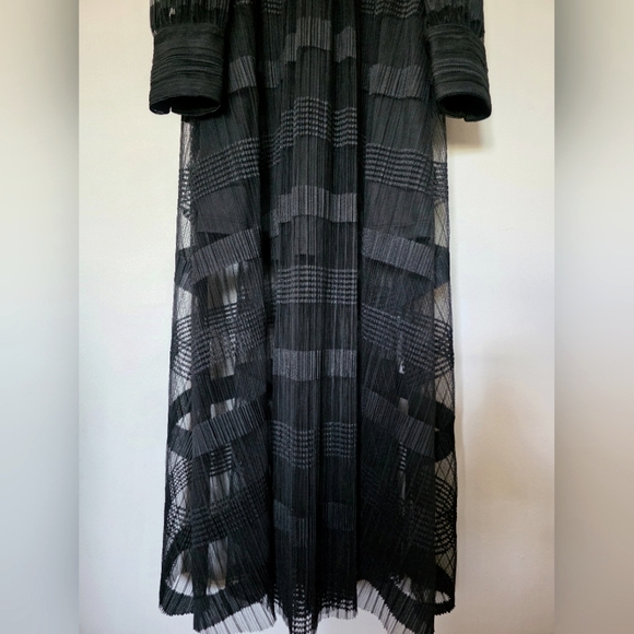 Jewel Badgley Mischka Beatrice Long Sleeve‎ Spliced Midi Dress - Picture 5 of 11